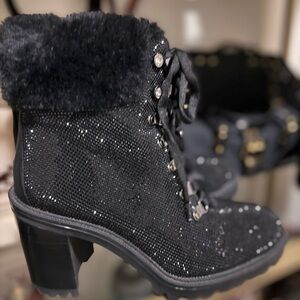 Jessica Simpson Rhinestone Combat Booties sz 8.5